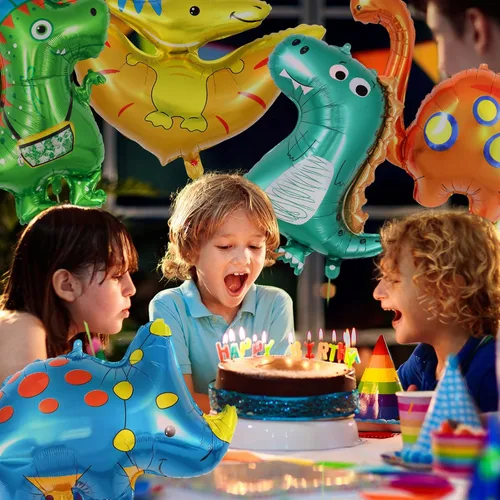 Miniatura 4 de 7 globos de dinosaurio, globos de aluminio de dinosaurio bebé, globos gigantes de dinosaurio de Mylar para fiesta de cumpleaños, baby shower