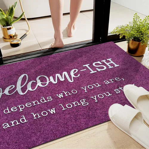 Miniatura 5 de JJUUYOU Tapetes Grandes de Bienvenida Tapete para Puerta Principal Divertidos Tapetes Welcome-ish Tapetes para Puertas Interiores Exteriores Tapetes
