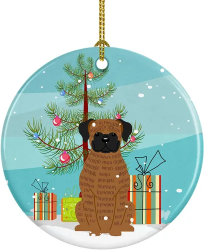 Miniatura 17 de Caroline's Treasures Adorno de cerámica para árbol de Navidad, Laika Spitz de Siberia Occidental, decoración colgante para árbol de Navidad