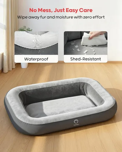Miniatura 4 de QPAU Cama inflable para perros de 47 pulgadas para viajes en casa y al aire libre, colchón para mascotas para perros pequeños, medianos y grandes