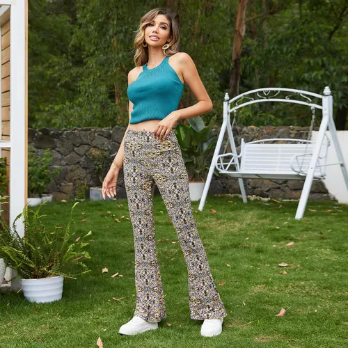 Miniatura 134 de TNNZEET Leggings acampanados negros para mujer, pantalones de yoga cruzados con bolsillos, corte de bota, leggings acampanados