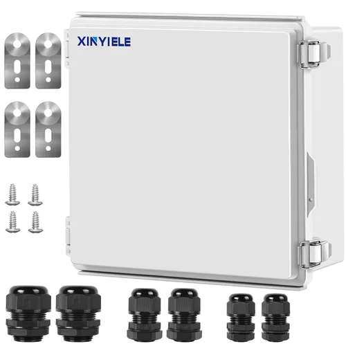 Miniatura 16 de Caja de conexiones de plástico ABS impermeable para proyectos al aire libre, IP67, resistente a la intemperie, a prueba de polvo con cubierta