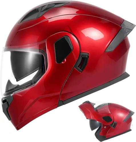 Casco modular de motocicleta, aprobado por DOT, ligero de cara completa, para cuatrimotos y motocross, de doble visera, protector solar para