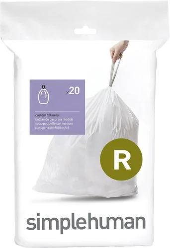 Miniatura 59 de simplehuman Forro para bote de basura de ajuste personalizado, 45 litros/12 galones, 20 unidades (paquete de 2)