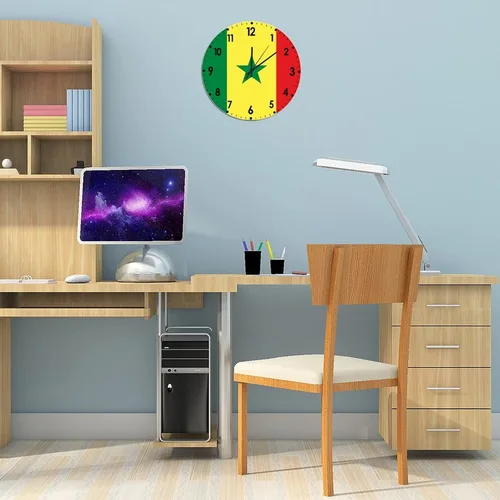 Miniatura 216 de Cheyan Reloj de pared con bandera de Canadá de 12 pulgadas, silencioso, sin tictac, de PVC, funciona con pilas, reloj redondo decorativo, regalo