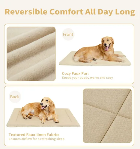 Miniatura 3 de Made4Pets Cojín Cama para Jaula de Perros Medianos y Grandes, Lavable y Reversible, Tapete Antideslizante para Perrera para un Sueño Acogedor, Cama
