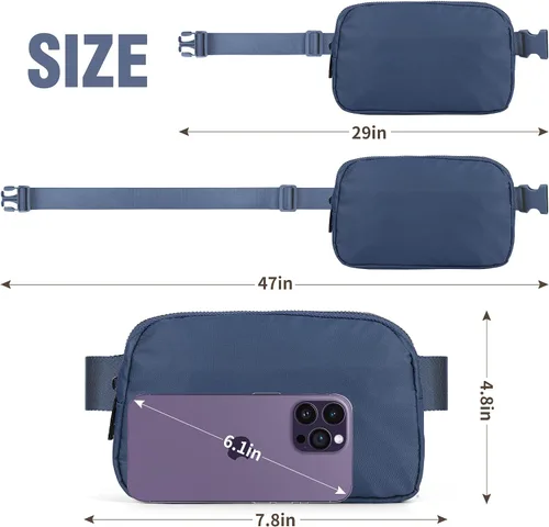Miniatura 4 de ZPN Mini riñonera cruzada para mujer y hombre, Azul