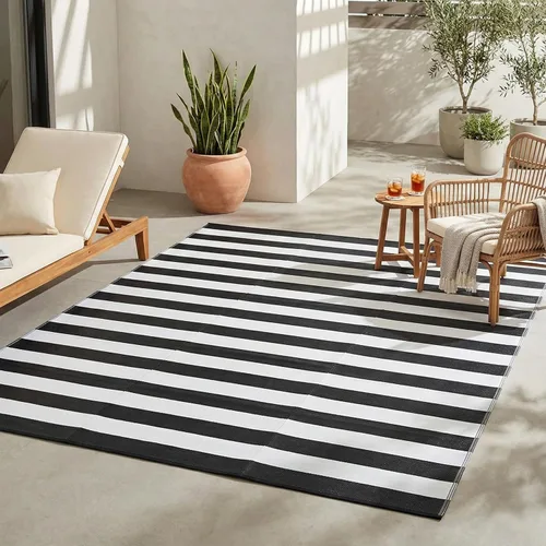 Miniatura 11 de FH Home - Alfombra para exteriores de camping, impermeable, resistente a la decoloración, reversible, plástico reciclado de alta calidad, a rayas