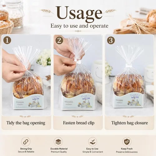 Miniatura 3 de 100 clips de plástico reutilizables para pan que mantienen tus alimentos frescos, clips de bolsa de almacenamiento de alimentos de 7/8 x 1 pulgada