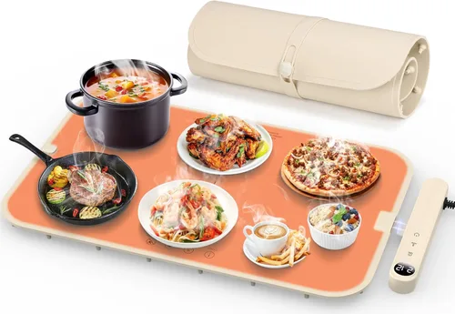 Tapete de calentamiento de alimentos desmontable de alta tecnología, calentamiento rápido de grafeno de superficie completa, bandeja de