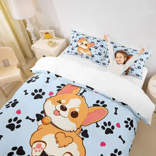 Miniatura 48 de Happy Camping - Juego de funda de edredón tamaño Queen, con temática de caravana de dibujos animados, estilo rústico, estilo granja, juego de ropa