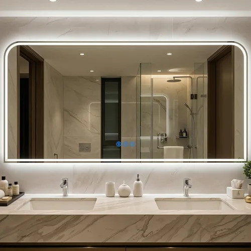 Miniatura 13 de Antok Espejo LED de baño, espejo LED con luces para baño, espejos de tocador iluminados para pared, antivaho, regulable, vidrio templado, función
