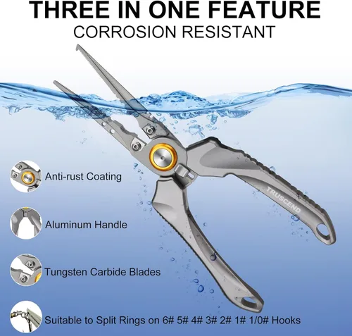 Miniatura 2 de TRUSCEND Alicates de Pesca Bloqueables Prácticos con Mango Ergonómico Innovador, Herramienta de Pesca Resistente a la Corrosión de Agua Salada