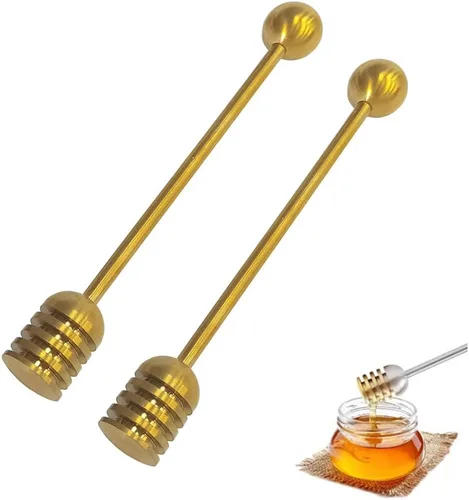 Varita de miel de acero inoxidable, servidor de varita de miel de 6.3 pulgadas, palo de panal extraíble para dispensar miel, recuerdos de fiesta de