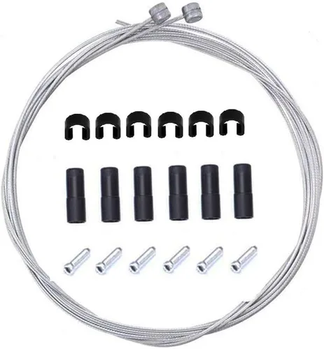 Juego de carcasa de cable de freno para bicicleta de montaña de carretera, el paquete incluye: cables de freno, carcasa de freno, virolas, tapas de