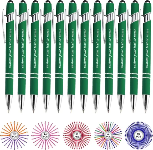 Miniatura 13 de Bolígrafos personalizados con nombre a granel, juego de bolígrafos personalizados, lápiz capacitivo grabado, logotipo, texto, regalo para negocios