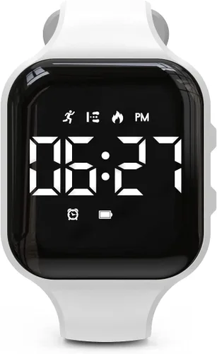 Miniatura 13 de Reloj de seguimiento de fitness LED sin Bluetooth, reloj podómetro digital, con recuento de pasos/distancia/calorías/cronómetro/reloj despertador