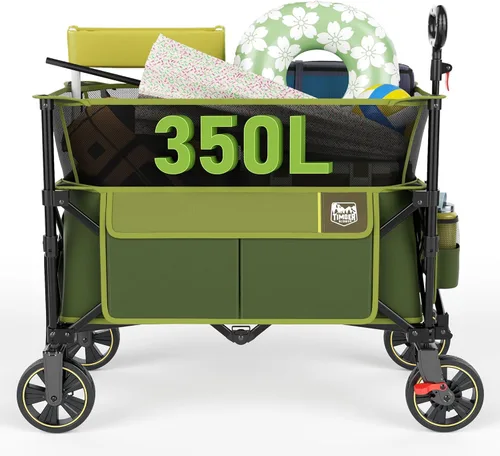 Miniatura 14 de Timber Ridge 350L Carro de Carga Plegable Extra Grande con Freno, Carros de Utilidad Plegables para Acampada al Aire Libre de Alta Resistencia