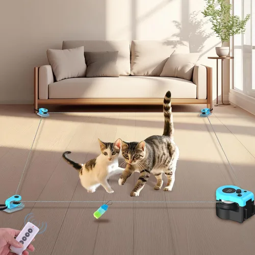 Miniatura 8 de Juguete interactivo para gatos para interiores – Cinta de correr automática para gatos con control remoto, 3 velocidades, motor silencioso y diseño