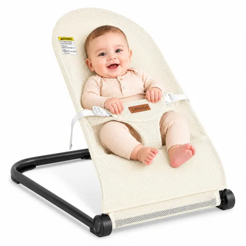 Miniatura 8 de Bouncer para bebé, asiento de gorila portátil para bebés con arnés de seguridad de 3 puntos, asiento ergonómico hinchable, gorila para bebés de 0 a