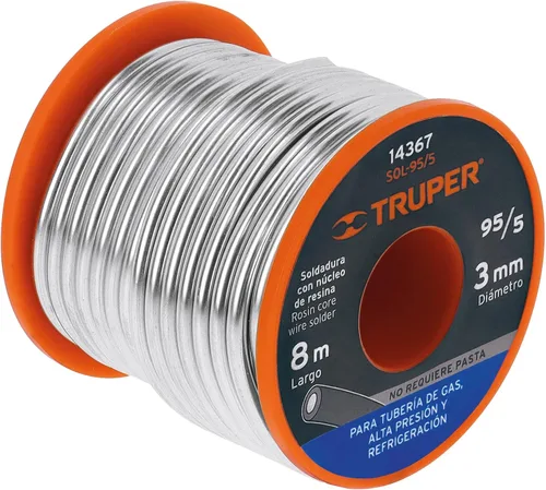 TRUPER SOL-95/5 95/5 Alambre de soldadura de núcleo de colofonia
