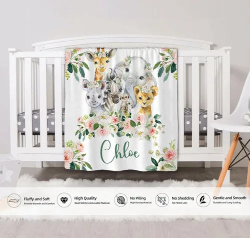 Miniatura 6 de Manta de bebé personalizada para niñas y niños, manta de bebé personalizada con nombre, mantas de regalo personalizadas súper suaves para niños