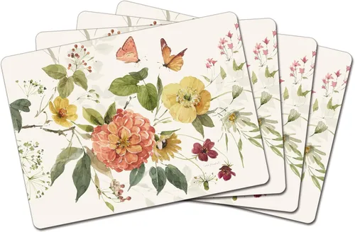 Miniatura 11 de Manteles Individuales Decorativos Premium de Tablero Duro para Mesa Jardín de Medianoche Negro y Blanco Paquete de 4 Fabricado en los Estados Unidos