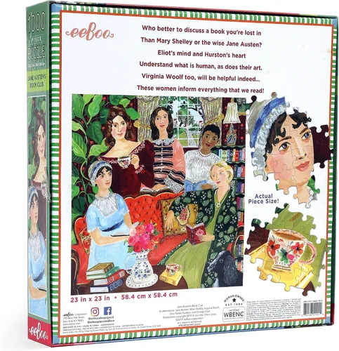 Miniatura 3 de eeBoo Rompecabezas de 1000 piezas para adultos del club de lectura de Jane Austen's Book Club, cuadrado de 23 x 23 pulgadas, fabricado con tablero