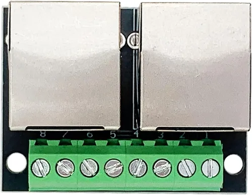 Miniatura 7 de 2 unids RJ45 Ethernet Dual Hembra Terminal Breakout Board,0.138 in Paso 8Pin RJ45 Tornillo Conector Junta Adaptador Terminal de Red