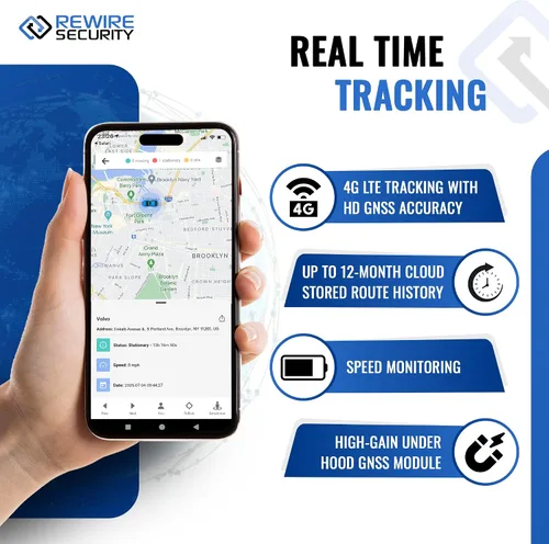 Miniatura 3 de REWIRE SECURITY Rastreador GPS magnético 104N 4G para vehículo Fácil montaje Compatible con automóvil, camión, camioneta y motocicleta
