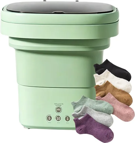 Miniatura 9 de Small Washer Machine - 6 Liter Foldable Quiet Washer Mini Laundry Machine With A Drain Basket For Apartment Dorm House Travel Camping Laundry