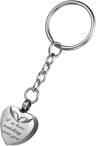 Miniatura 23 de Llavero de urna de recuerdo conmemorativo de joyería de cremación de acero inoxidable para cenizas, Acero inoxidable