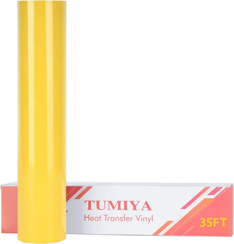 Miniatura 40 de TUMIYA Vinilo HTV - Vinilo de transferencia de calor de 12 pulgadas x 35 pies, vinilo dorado para planchar, rollo adhesivo brillante fácil de cortar