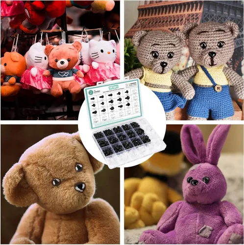 Miniatura 6 de Junreox Preimum - 662 ojos de seguridad para Amigurumi, ojos de seguridad Junreox Preimum de 0.197-0.551 in para animales de peluche de ganchillo