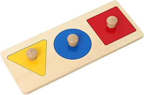 Adena Montessori Rompecabezas coloridos de múltiples formas, juguetes para bebés de 6 a 12 meses, 1 año, primeras formas, geométrico, jumbo, perilla