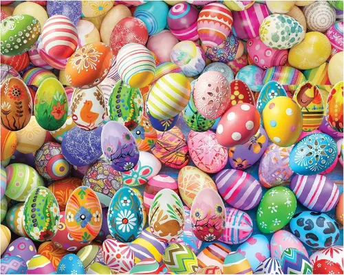 White Mountain Rompecabezas de 1000 piezas, rompecabezas de collage de vacaciones de Pascua con piezas grandes, regalo para adultos y familia de 24