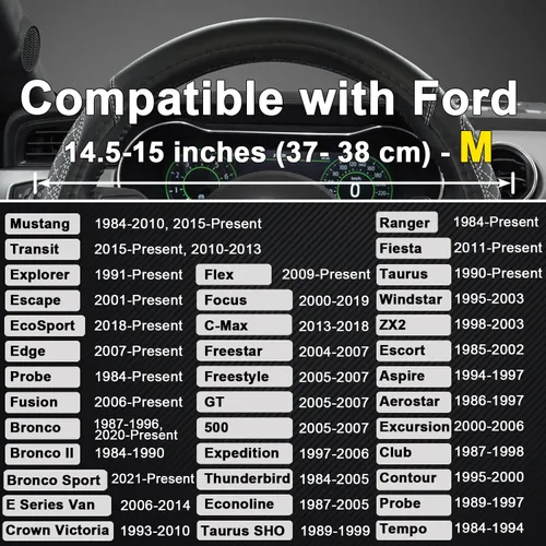 Miniatura 3 de West Llama Funda para volante de automóvil para Ford Escape, Explorer, Fusion, Focus, Bronco, Transit, Edge