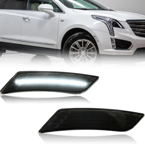 Miniatura 11 de Luces de Marcador Lateral LED Ámbar ATS/XT5 para Cadillac XT5 2017-2024, Cadillac ATS 2013-2014, Faros Delanteros de Lente Ahumada Chevy Blazer