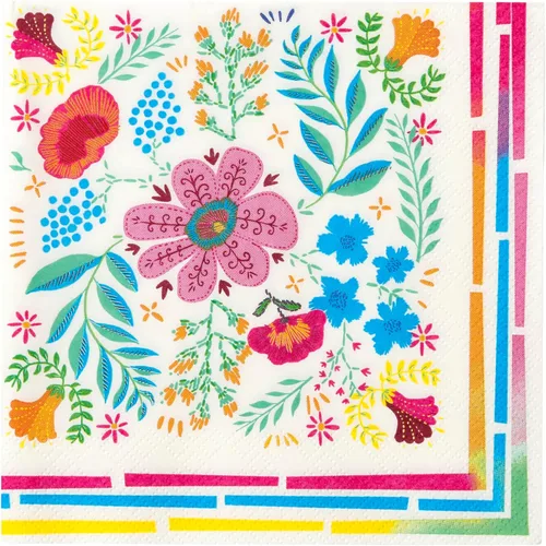 Talking Tables 20 servilletas de papel bohemias desechables de 13 pulgadas, servilletas mexicanas de verano, decoraciones del Cinco de Mayo, diseño