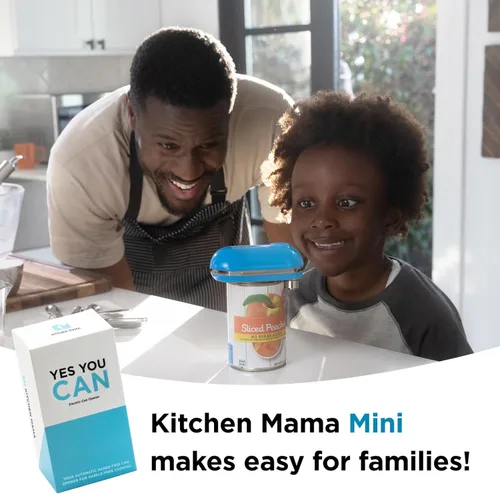 Miniatura 6 de Kitchen Mama Mini abrelatas eléctrico de borde liso: abre la lata con una sola prensa, ultracompacto, portátil, manos libres, seguro, inalámbrico