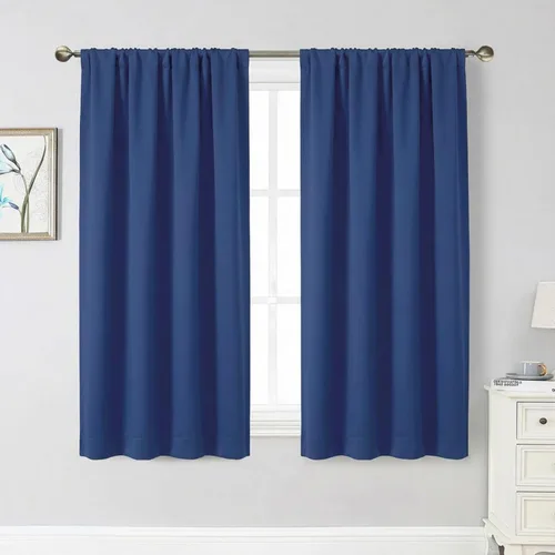 Miniatura 130 de Cortinas opacas para dormitorio, sala de estar, juego de 2 paneles de 54 pulgadas de largo, cortinas de oscurecimiento de habitación con aislamiento