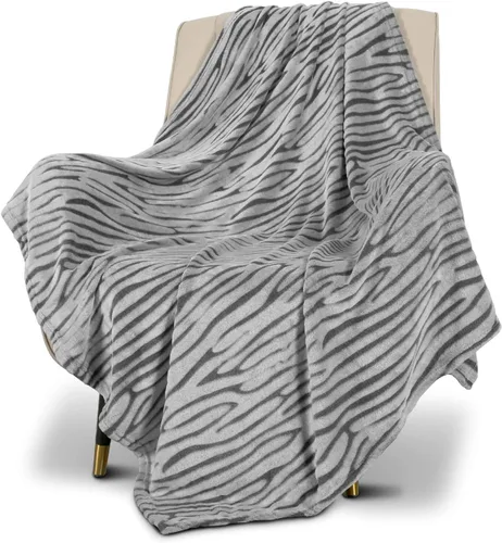 Miniatura 20 de MACEVIA Manta Decorativa de Forro Polar Sherpa para Sofá, Manta de Cebra 3D, Mullida, Gruesa, Cálida, Reversible, Acogedora, Cómoda, Súper Suave