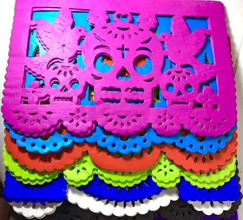 Miniatura 2 de Paquete de 20 Frontales Altar de Ofrendas Kit de Suministros Dia de Muertos Decoración Día de Muertos Colorido Tamaño Mediano Papel de Seda Hojas