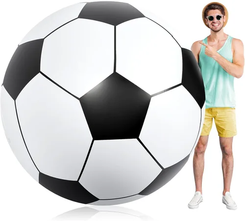 Lewtemi - Pelota de fútbol grande inflable gigante, pelota de playa grande inflable para deportes acuáticos, decoración de fiesta en la piscina,