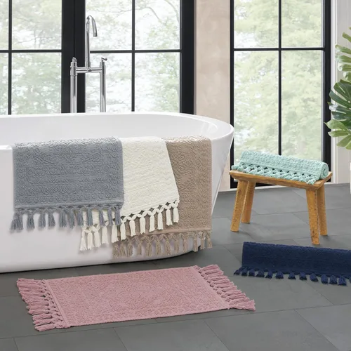 Miniatura 7 de French Connection Nellore Alfombras de Baño, Tapetes de Baño Tejidos y con Cuentas, Tapetes de Baño Duraderos y Gruesos para Baño y Alfombras
