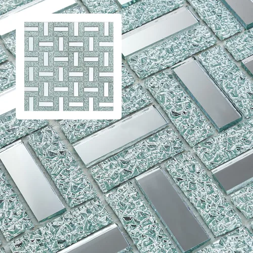 Miniatura 8 de 6 Hojas Despegar y Pegar Espejo Cuadrado Plano de Mosaico de Plata para Salpicaduras de Cocina y Pared de Baño Espejo plano cuadrado plateado