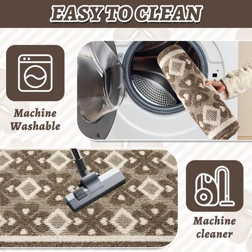 Miniatura 4 de Juego de 3 alfombras de cocina antideslizantes para piso, alfombra de cocina súper absorbente, tapetes de cocina lavables para cocina, baño, piso