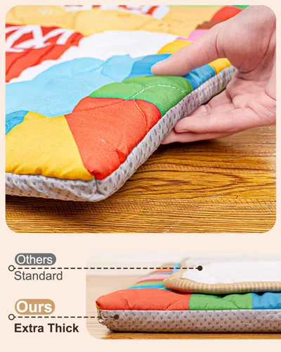 Miniatura 5 de Tapete de juego de espuma para bebé de 50 x 50 pulgadas, funda extraíble y lavable a máquina, tapete de juego acolchado grueso y perfecto para Granja