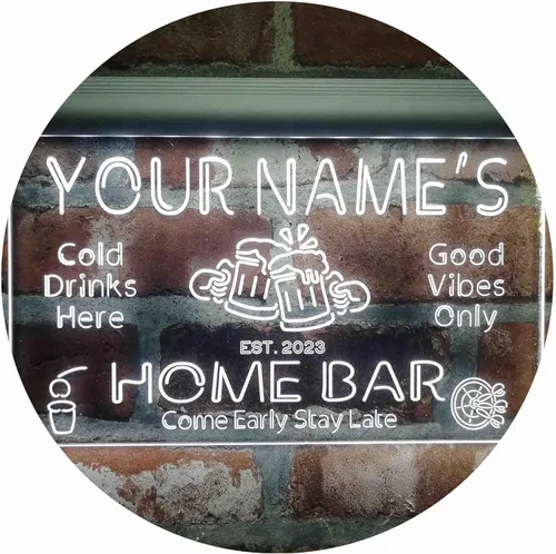 Miniatura 29 de ADVPRO Letrero de neón LED de doble color personalizado con tu nombre para bar casero de cerveza, año de establecimiento, blanco y morado, 16 x 12