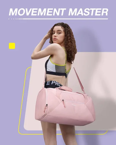 Miniatura 2 de BAGSMART - Bolsa de gimnasio para hombres y mujeres, bolsa de viaje deportiva con compartimento para zapatos y bolsillo húmedo, bolsa de lona